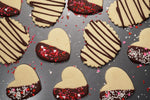 Valentine's Day Sugar Cookies Decorated with Chocolate